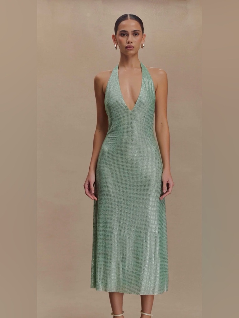 Meshki Genie Diamanté dress in mint